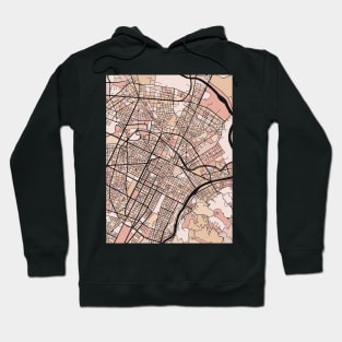 Turin Map Pattern in Soft Pink Pastels Hoodie